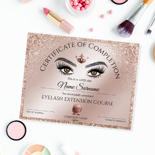 Abschlusszertifikat Lashes Kurs