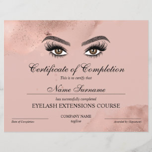 Abschlusszertifikat Lashes Kurs