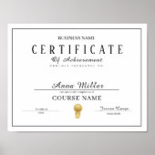 Abschlusszertifikat Schwarz/Weiß Poster (Vorne)