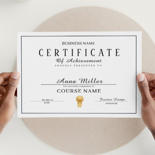 Abschlusszertifikat Schwarz/Weiß Poster