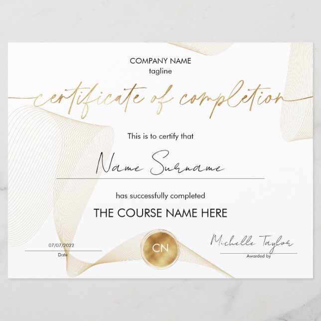 Abschlusszeugnis (Vorderseite)