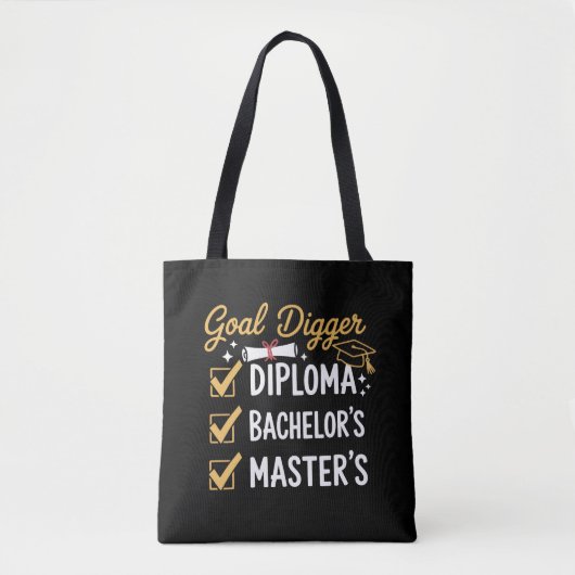 Abschlussziel Master-Absolvent hat es geschafft Kl Tasche (Vorderseite)