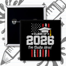 Abschlusszitat der Klasse 2026 Distressed Flagge