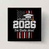 Abschlusszitat der Klasse 2026 Distressed Flagge Button (Vorderseite)