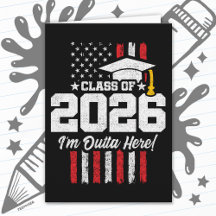 Abschlusszitat der Klasse 2026 Distressed Flagge