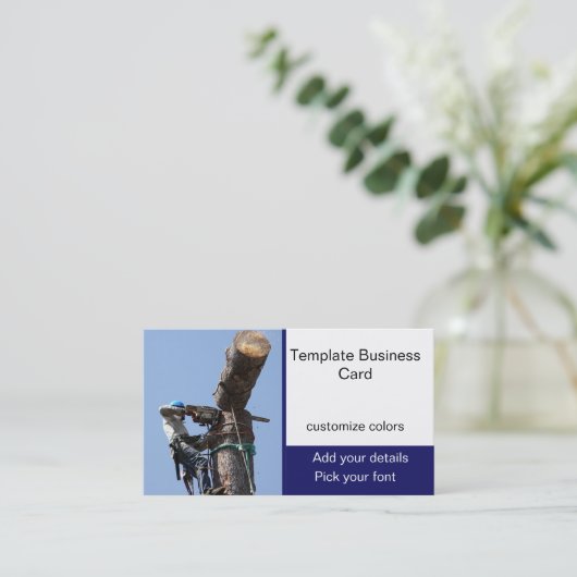 Abschneiden eines Baums - Treppendienst Visitenkarte (Stehend Vorderseite)