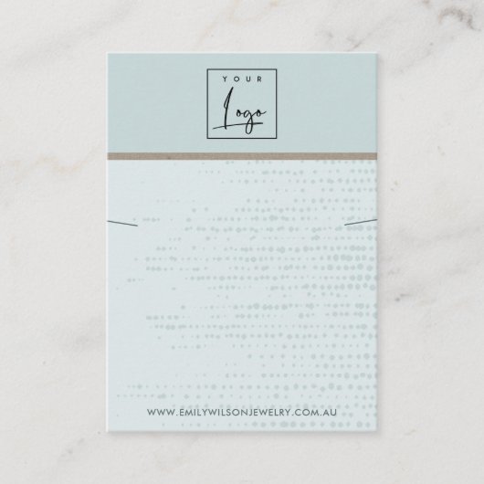 ABSCHNITT AQUA BLUE DOTS NECKLACE BRACELET DISPLAY VISITENKARTE (Vorderseite)