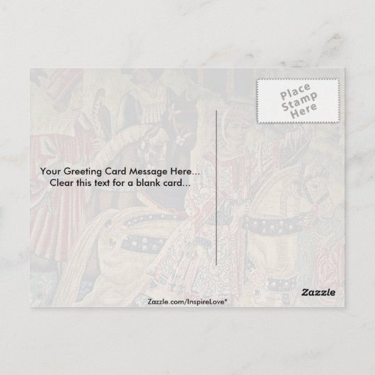 Abschnitt der Tapisserie Postkarte (Rückseite)