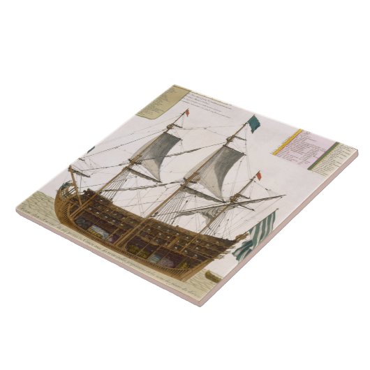 Abschnitt durch ein französisches erstklassiges fliese (Seite)