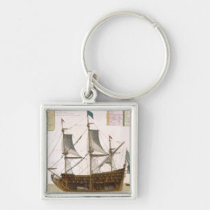 Abschnitt durch ein französisches erstklassiges schlüsselanhänger