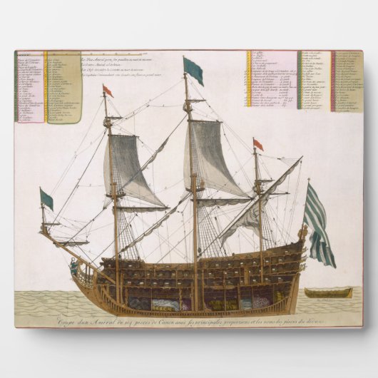 Abschnitt durch ein französisches Erstschiff von 1 Fotoplatte (Vorderseite)