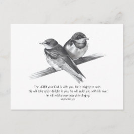 ABSCHNITT: ZEPHANIAH: VÖGEL IN PENCIL POSTKARTE