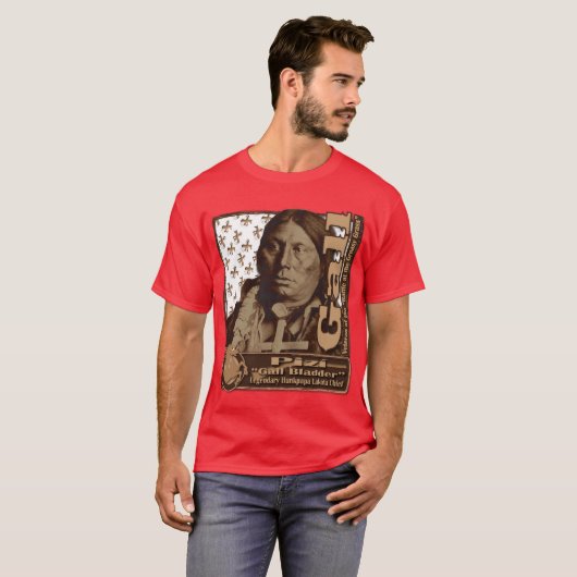 Abschürfung Hunkpapa Lakota Kriegs-Leiter T-Shirt (Vorne ganz)