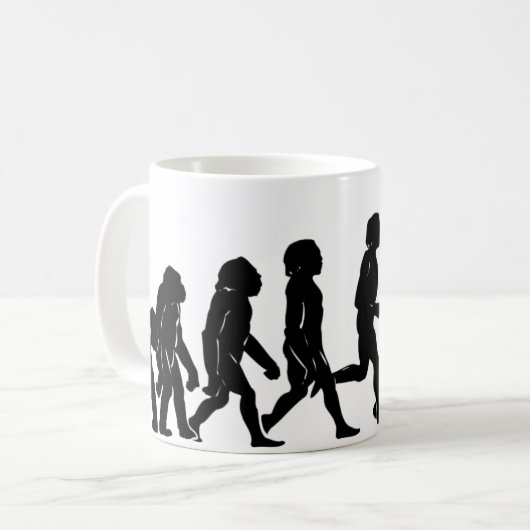 Abschüssige Evolution Kaffeetasse (Vorderseite Links)