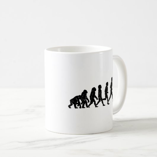 Abschüssige Evolution Kaffeetasse (VorderseiteRechts)