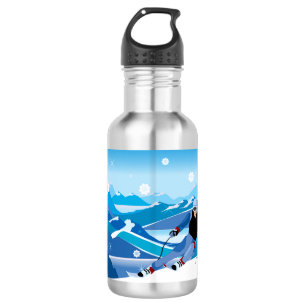 Abschüssige Skifahrer-Wasser-Flasche Edelstahlflasche