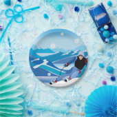 Abschüssiger Skier-Papier-Teller Pappteller (Party)