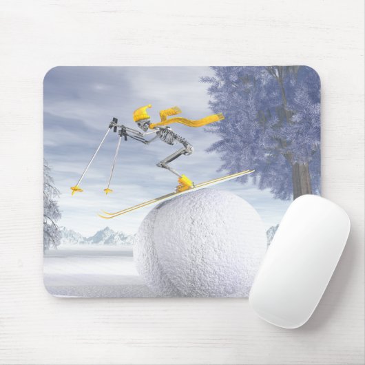 Abschüssiger Skifahrer Mousepad (Mit Mouse)