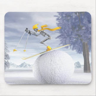 Abschüssiger Skifahrer Mousepad
