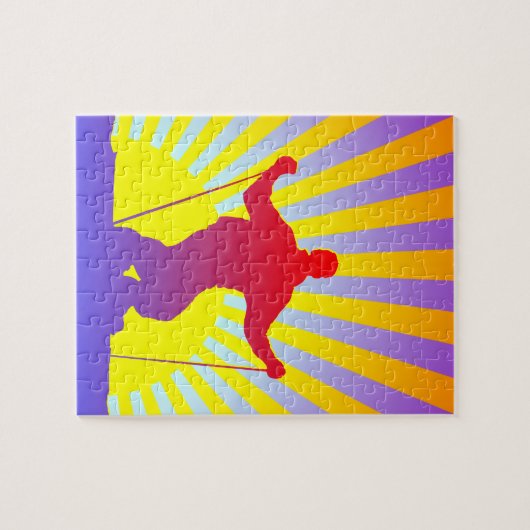 abschüssiger Skifahrer Puzzle (Horizontal)