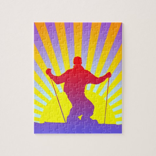 abschüssiger Skifahrer Puzzle (Vertikal)