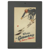 Abschüssiger Skifahrer - Sportund VergnügenPromo Klemmbrett (Rückseite)