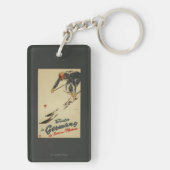 Abschüssiger Skifahrer - Sportund VergnügenPromo Schlüsselanhänger (Rückseite)
