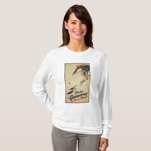 Abschüssiger Skifahrer - Sportund VergnügenPromo T-Shirt (Vorne ganz)