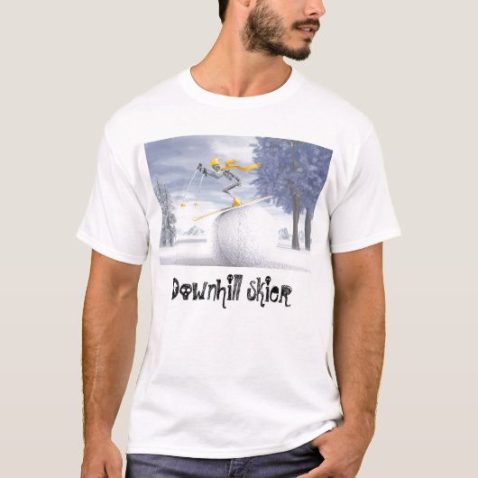 Abschüssiger Skifahrer T-Shirt (Vorderseite)