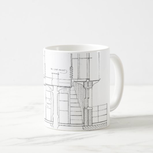 Absecon Leuchtturm-Plan Kaffeetasse (VorderseiteRechts)