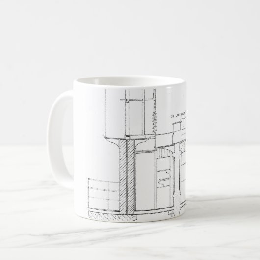 Absecon Leuchtturm-Plan Kaffeetasse (Vorderseite Links)