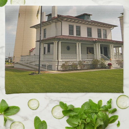 Absecon Lighthouse, New Jersey Teetuch Geschirrtuch (Gefaltet)