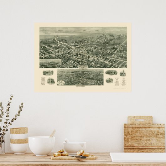 Absecon, NJ Panoramic Map - 1924 Poster (Küche)