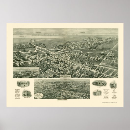 Absecon, NJ Panoramic Map - 1924 Poster (Vorne)