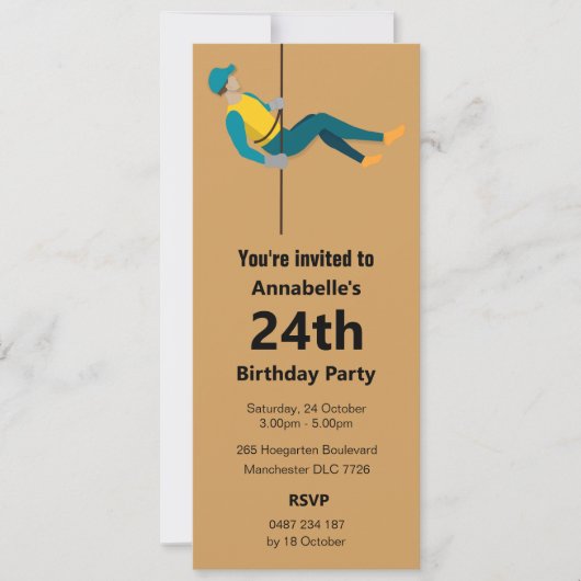 Abseilen Einladung (Vorderseite)