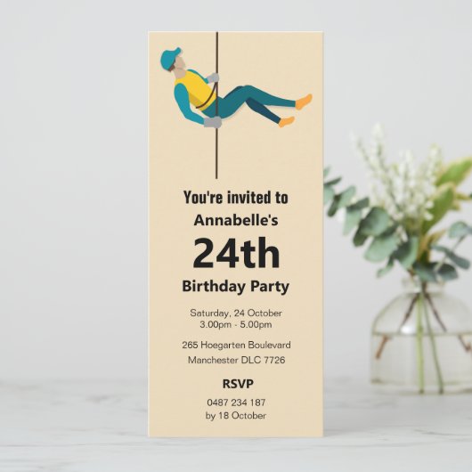 Abseilen Einladung (Stehend Vorderseite)