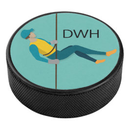 Abseilen Eishockey Puck