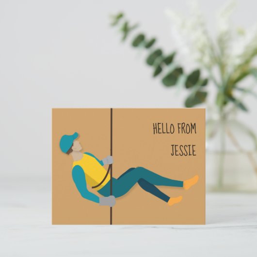 Abseilen Postkarte (Stehend Vorderseite)
