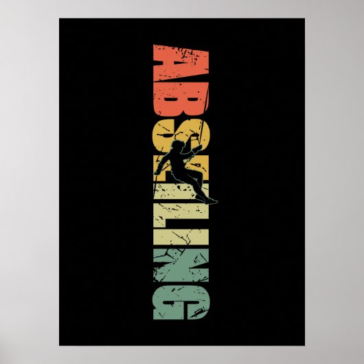 Abseilen Vintager Rappelling Berg Climber Poster (Vorne)