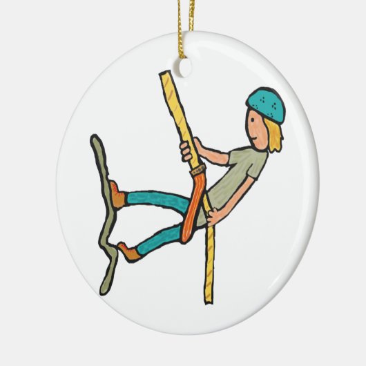 Abseiling Keramik Ornament (Links)