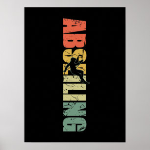 Abseiling Vintage Rappelling Bergsteiger Poster