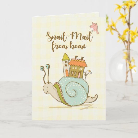 Abseits der Uni Snail Mail Niedlich Hallo Karte (Gelbe Blume)