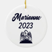 Abseits in einer Manger Weihnachten Minimalistisch Keramik Ornament (Hinten)