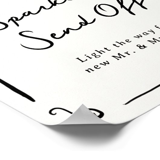 Absenden von Funkenkler mit weißer Hand Poster (Ecke)