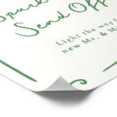 Absenden von weißem, handgezogenem Sparkler Poster (Ecke)