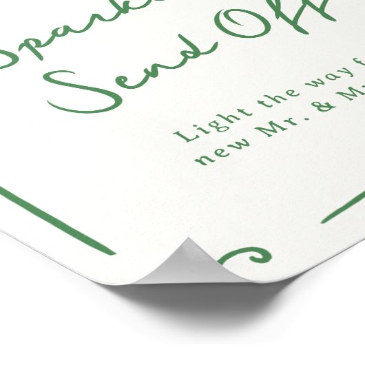 Absenden von weißem, handgezogenem Sparkler Poster (Ecke)