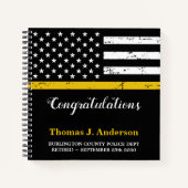 Absender des Thin Gold Line-Flaggenretirement-Gast Notizblock (Vorderseite)