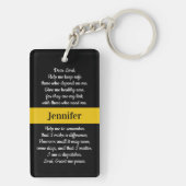 Absendergebet Personalisierte dünne Goldlinie Schlüsselanhänger (Rückseite)