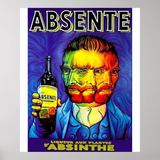 Absente Absinthe Van Gogh Parody Vintag Poster (Vorne)