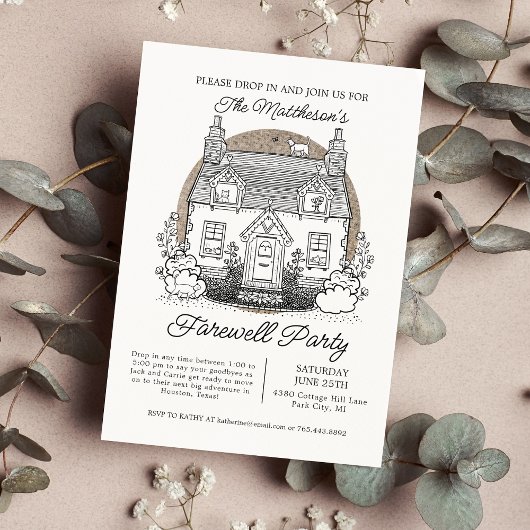 Absetzen bei Katzen Abschiedliches Party Einladung